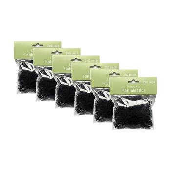 6x 250pc Lola & Co Elastic Hair Ties Set Women's Accessories Assorted