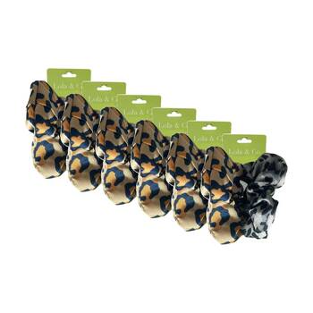 6x 2pc Lola & Co Animal Scrunchies Set Women's Hair Accessories Leopard Print