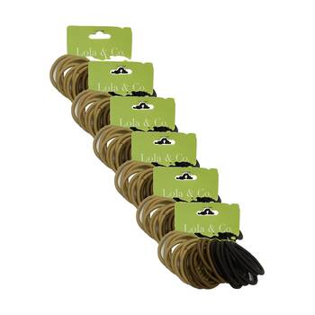6x 25pc Lola & Co Elastic Thick Hair Tie Set Women's Accessories Assorted