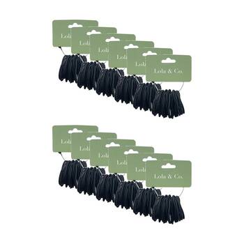 12x 40pc Lola & Co Elastic Thin Hair Tie Set Women's Accessories Black