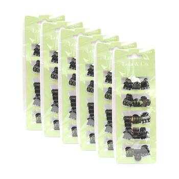6x 15pc Lola & Co Mini Hair Clip Set Women's Accessories Assorted