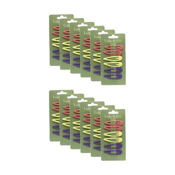 12x 6pc Lola & Co Snap Hair Clip Set Women's Accessories Assorted