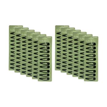 12x 10pc Lola & Co Snap Hair Clip Set Women's Accessories Black