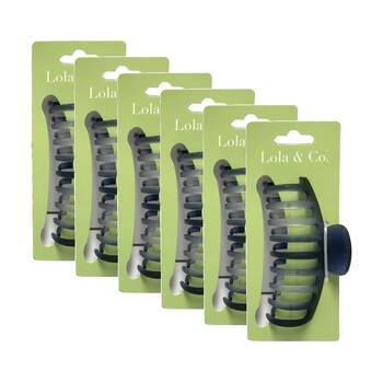 6PK Lola & Co Hair Claw Clip Women's Accessories Smokey 11cm Assorted