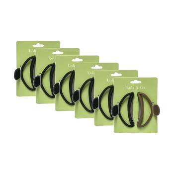 6x 2pc Lola & Co Hair Claw Clip Set Women's Accessories Simple 9cm