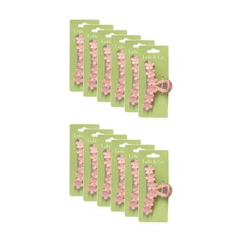 12PK Lola & Co Hair Claw Clip Women's Accessories Floral 11cm Assorted