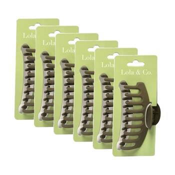 6PK Lola & Co Hair Claw Clip Women's Accessories Classic 11cm Assorted