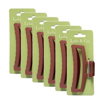 6PK Lola & Co Hair Claw Clip Women's Accessories Framed 12cm Assorted