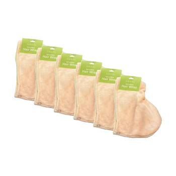 6PK Lola & Co Quick Dry Hair Head Wrap Towel Microfibre Plain Assorted