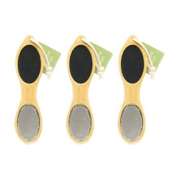 3PK Lola & Co Dual-Surface Foot Scrub Brush W/ Exfoliating Polishing File