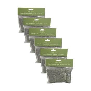 6PK Lola & Co Spa Headband Wrist Guard Set Women's Hair Accessories Assorted