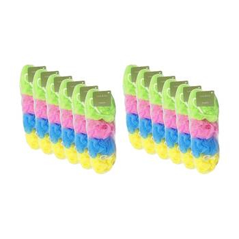12x 4pc Lola & Co Multicolour Exfoliating Bath Shower Sponge Loofah Set Assrtd