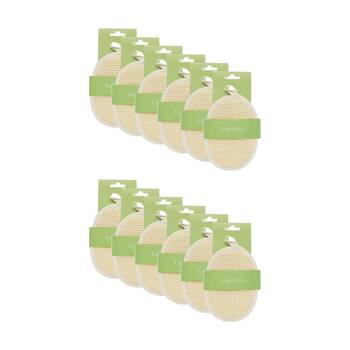 12PK Lola & Co Exfoliating Bath Shower Loofah Scrubbing Pad W/ Hanging Loop