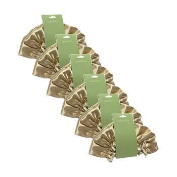 6PK Lola & Co Hair Protection Satin Shower Cap W/ Elastic Band Assorted