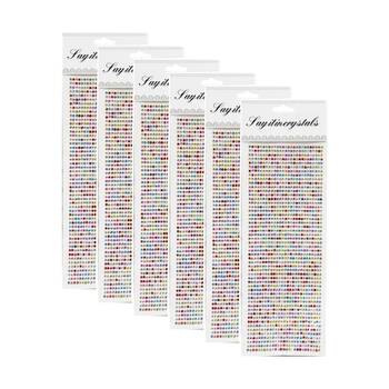 6PK Braz Gem Body Sticker Set Nail Face & Hair Accessories 30x11cm Assorted