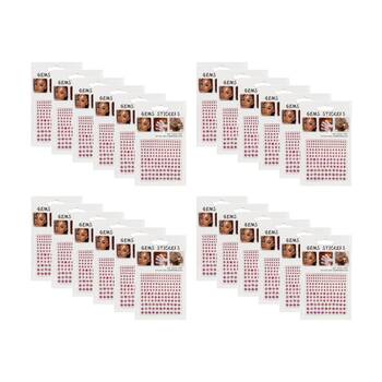 24PK Braz Mini Gem Body Sticker Set Nail Face & Hair Accessories 15x10cm Assrtd
