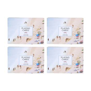 4PK LVD Beach-Themed Poker/Game Playing Cards Standard Deck 8.9x6.3cm