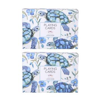 2PK LVD Turtle-Themed Poker/Game Playing Cards Standard Deck 8.9x6.3cm