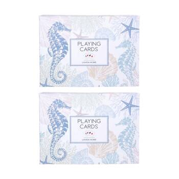 2PK LVD Seahorse-Themed Poker/Game Playing Cards Standard Deck 8.9x6.3cm