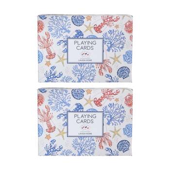 2PK LVD Lobster-Themed Poker/Game Playing Cards Standard Deck 8.9x6.3cm