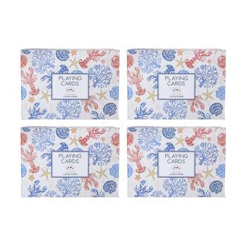 4PK LVD Lobster-Themed Poker/Game Playing Cards Standard Deck 8.9x6.3cm