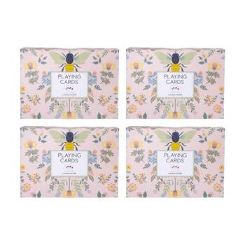 4PK LVD Bee Folk-Themed Poker/Game Playing Cards Standard Deck 8.9x6.3cm