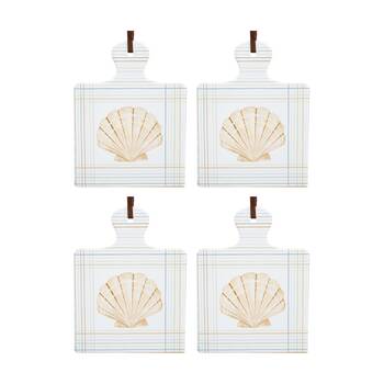 4PK LVD Coastal Square Ceramic/Cork Trivet Home Kitchen Decor 20.5x15cm