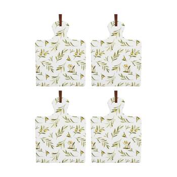 4PK LVD Olives Square Ceramic/Cork Trivet Home Kitchen Decor 20.5x15cm