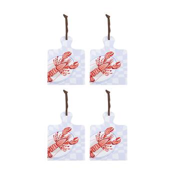 4PK LVD Lobstert Square Ceramic/Cork Trivet Home Kitchen Decor 20.5x15cm