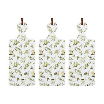 3PK LVD Olives Rectangular Ceramic/Cork Trivet Home Kitchen Decor 30x12cm