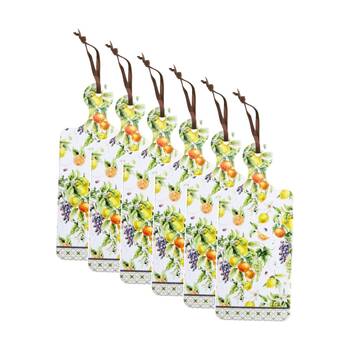 6PK LVD Mediterranean Rectangular Ceramic/Cork Trivet Home Kitchen Decor 30x12cm