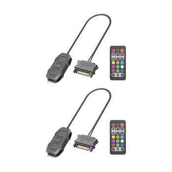 2PK Cruxtec SK1 ARGB Controller SATA 15-Pin Male to 5V 3-Pin W/ Remote