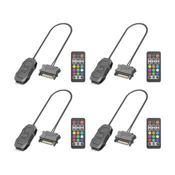 4PK Cruxtec SK1 ARGB Controller SATA 15-Pin Male to 5V 3-Pin W/ Remote