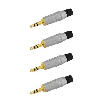 4PK Amphenol 3.5mm Stereo Phono Gold Plug Contact Plating Diecast Shell