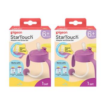 2PK Pigeon StarTouch Adapter & Straw Set For Nursing Bottles Cups Berry Blast