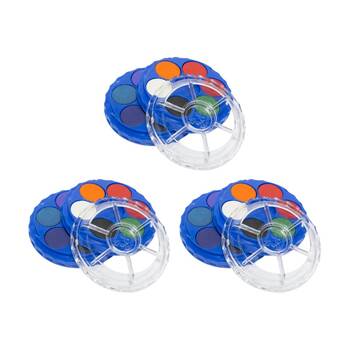 3PK Educational Colours 12 Disc Stack-Twist Watercolour Paint Set Kids Art/Craft