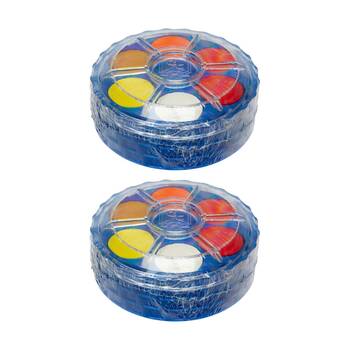 2PK Educational Colours 18 Disc Stack-Twist Watercolour Paint Set Kids Art/Craft