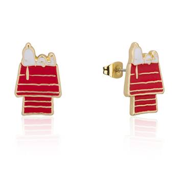 Couture Kingdom Peanuts Snoopy Dog House Stud Earrings Jewellery Gold