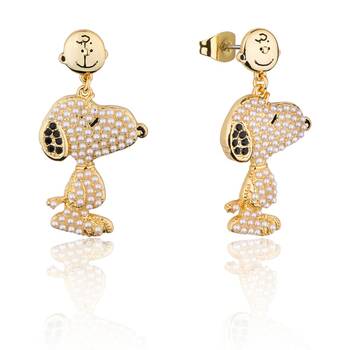 Couture Kingdom Peanuts Snoopy & Charlie Brown Drop Earrings Jewellery Gold