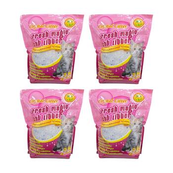 4PK Braz Fresh Magic Odour Control Kitty Litter Bag Up to Two Months 7.6L