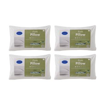 4PK Jason Commercial Repreve rPET Piped Pillow Firm White 48x73cm 900gm
