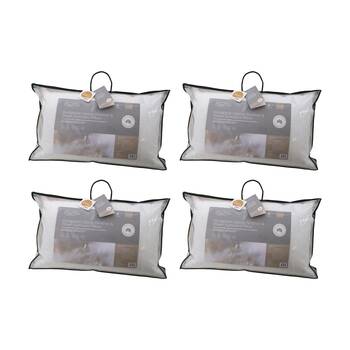 4PK Onkaparinga 50-50 Hungarian Goose Feather & Down Surround Pillow Standard