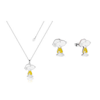 Couture Kingdom Peanuts Silver Snoopy Joe Cool Stud Earrings & Necklace