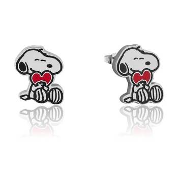 Couture Kingdom Peanuts Snoopy Heart Stud Earrings Jewellery Accessory Silver
