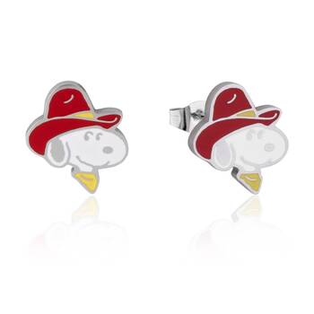 Couture Kingdom Peanuts Snoopy Cowboy Stud Earrings Jewellery Silver