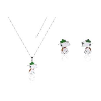 Couture Kingdom Peanuts Silver Snoopy Beagle Scout Stud Earrings & Necklace