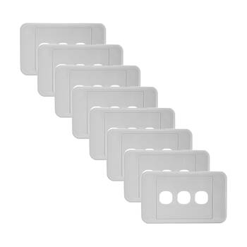 8PK Pro2 3 Gang Wall Plate Suits Clipsal 2000 Electrical Accessories Plastic
