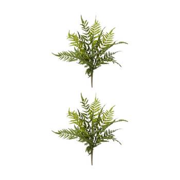 2PK E Style Fern Chain Outdoor Plastic Wire Plant Green 36x36x46cm