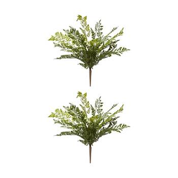 2PK E Style Fern Tassel Outdoor Artificial Plant Stem Plastic Green 36x36x46cm