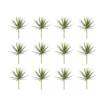 12PK E Style Agave Needle Indoor Artificial Plant Wire Grey Green 15x15x14cm